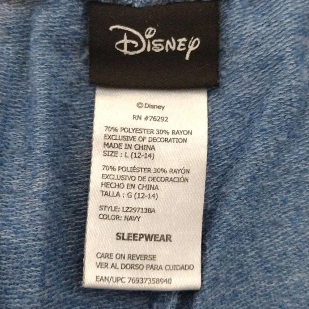 Disney Mickey Mouse Blue Pink Printed Jogger Pajama Lounge Pants Large - Picture 12 of 14